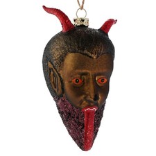 KRAMPUS CHRISTMAS TREE ORNAMENT 4.5" Glass Naughty Children Devil Folklore NEW