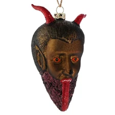KRAMPUS CHRISTMAS TREE ORNAMENT 4.5" Glass Naughty Children Devil Folklore NEW
