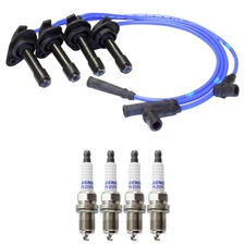 NGK Wire Set & Denso 4 Double Platinum Spark Plugs Kit for Legacy 2.5L H4 97-99