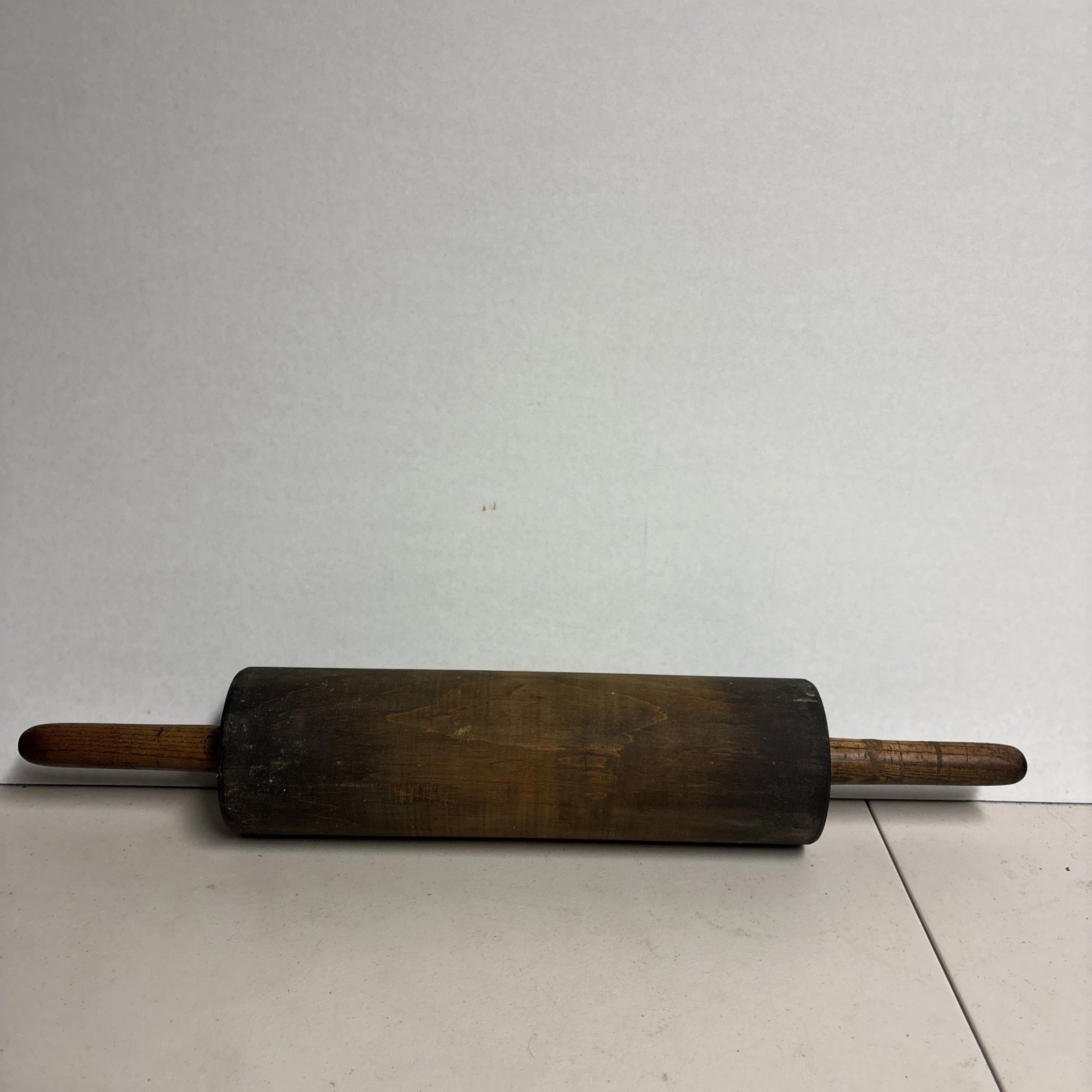Oversized Antique Wood Rolling Pin INK ROLLER 22 1/2” Length/4” Diameter HEAVY
