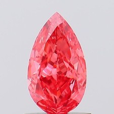 1.00 Ct Fancy Vivid Pink Color VS2 Lab Grown Pear Cut IGI Certified CVD Diamond