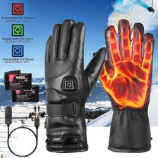 Beheizbare Ski Motorrad Handschuhe Wasserdicht Windfest Schwarz Winter 4000mah