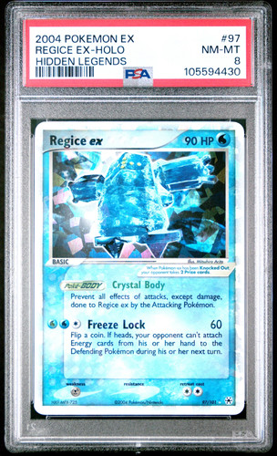 2004 Pokemon EX Hidden Legends Holo Regice EX #97 PSA 8