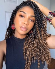 14" Passion Twist Crochet Hair 8 Packs For Black Women Synthetic Hair Extensions