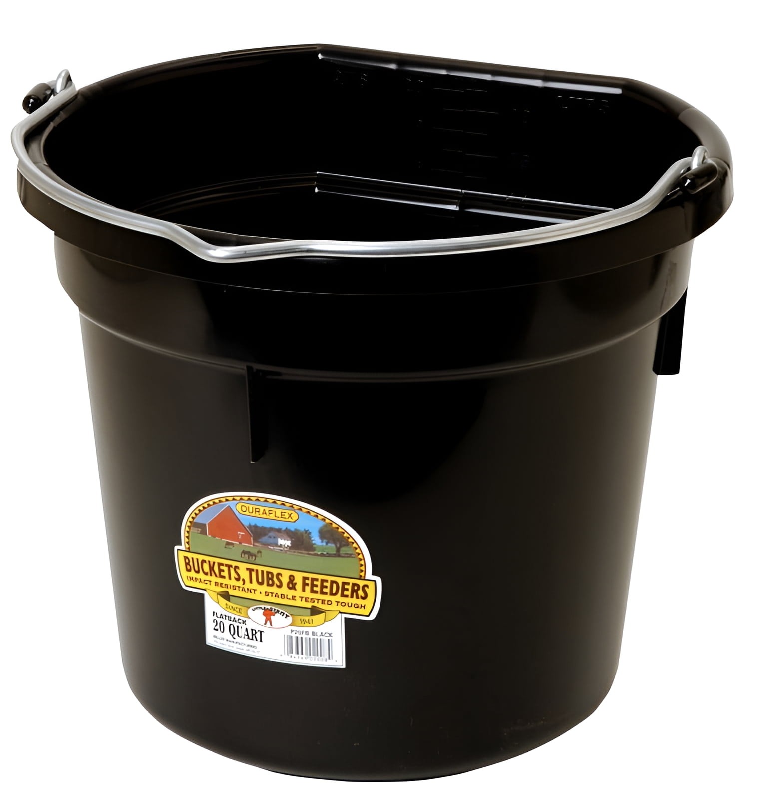 NEW TREND Little Giant 20Qt Flatback Plastic Bucket Black