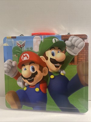 SUPER MARIO BROS Metal Snap Case 2 Sided Luigi Bowser Princess Peach Yoshi Toad