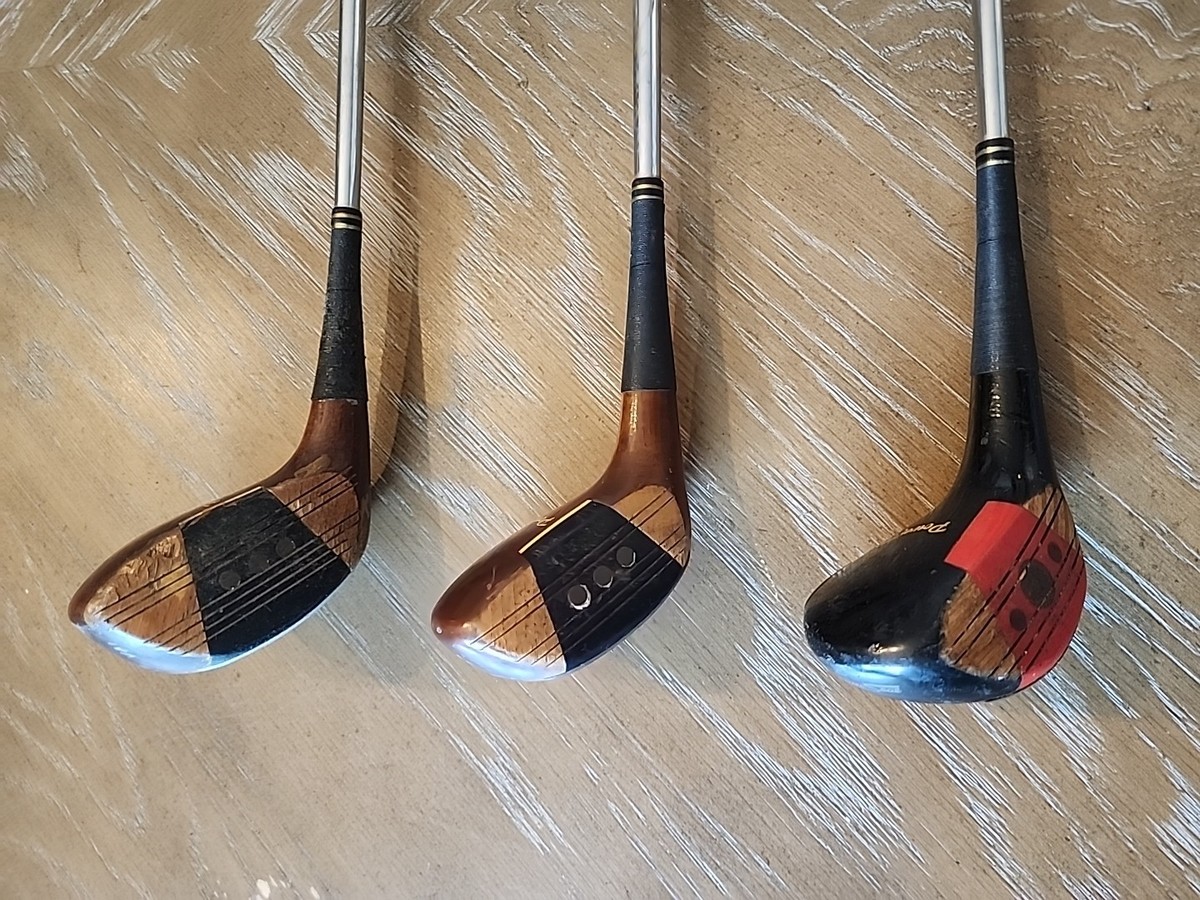 Vintage Persimmon Citation Woods Power Bilt 1W 3W 4W Steel Shaft