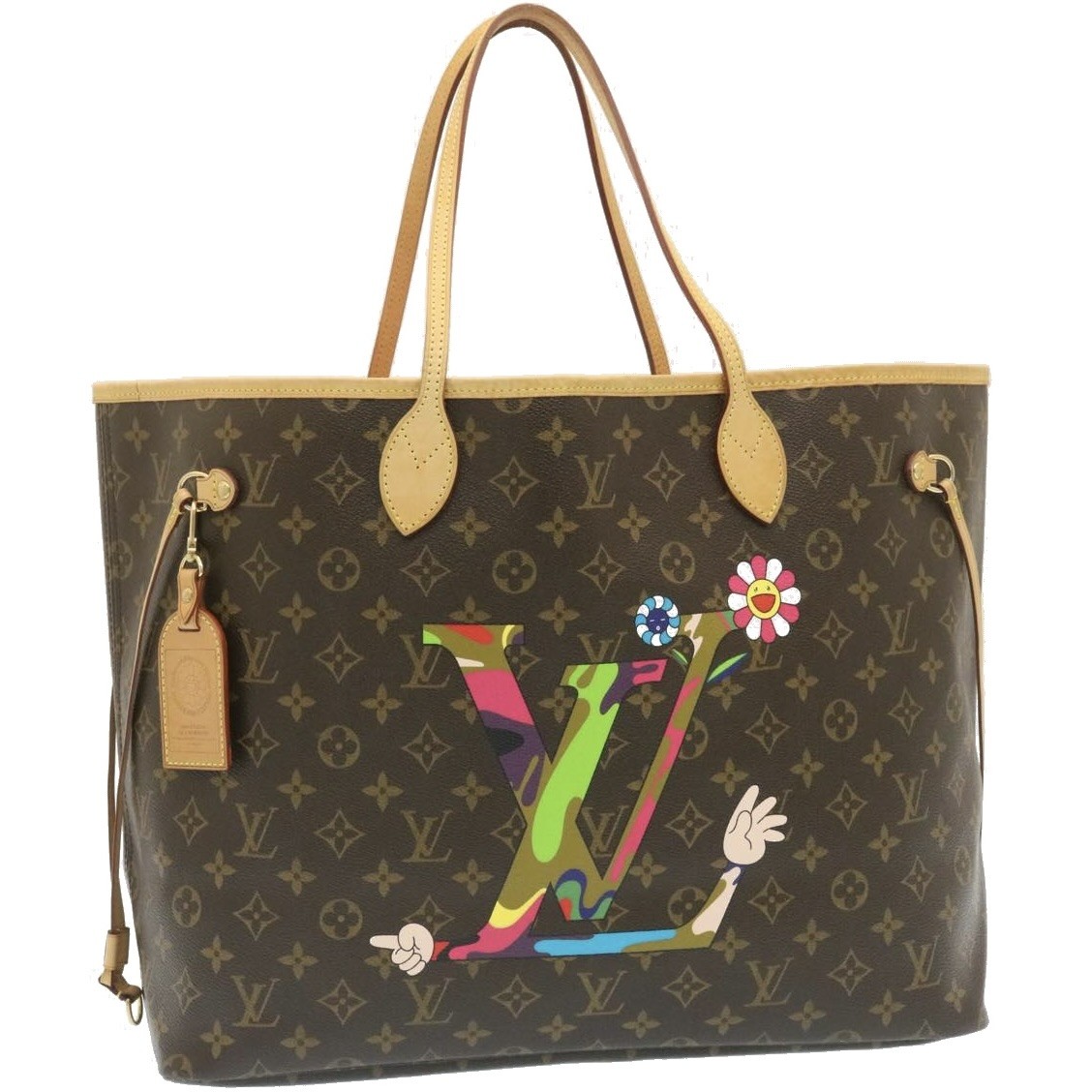 LOUIS VUITTON Monogram Neverfull GM Tote Bag Takashi Murakami