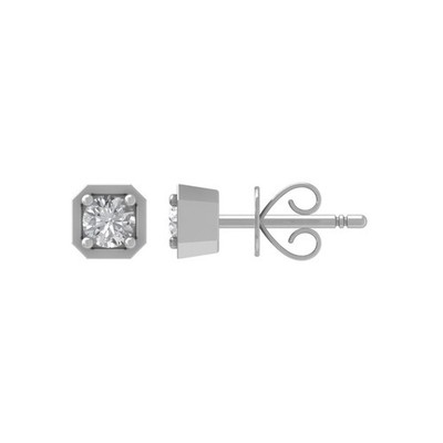 10k White Gold Lab Grown Diamond Solitaire Stud Earrings Gift For Women