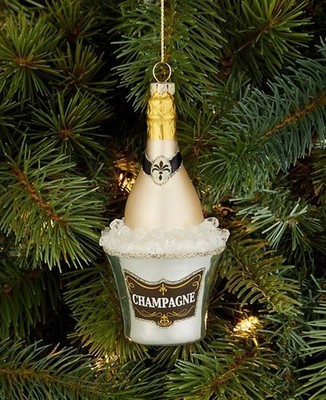 Holiday Lane Spirits Champagne On Ice Ornament ~ fun & unique ~ NIP NEW