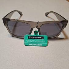 Foster Grant Men's Flattop Fashion Full Rim Smoked-Tinted Sunglasses Gray NWT