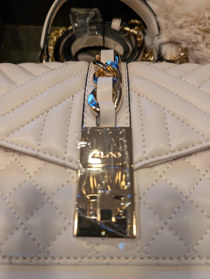 Bolso para mujer ALDO Jerilini con asa superior crema o hueso acolchado pompa "NUEVO" Foto 4 de 4