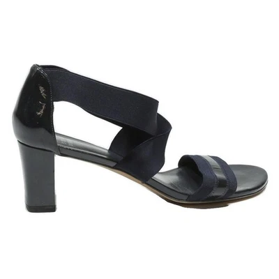 STUART WEITZMAN Femmes Bleu Marine Élastique Bracelet Sandales Talon Bloc - Photo 1/4