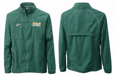 Nike UAB Softball Full Zip Windbreaker Jacket Green Women s Medium Athletic NCAA