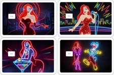 Jessica Rabbit Credit Debit ATM Card Skin Sticker Disney Roger Neon Art Retro