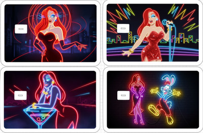 Jessica Rabbit Credit Debit ATM Card Skin Sticker Disney Gift Neon Art Retro