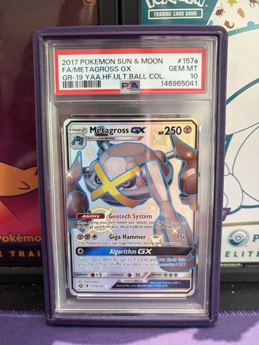 2017 POKEMON SUN & MOON GUARDIANS RISING #157A FULL ART/METAGROSS GX PSA 10