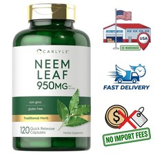 Neem Leaf Powder 950mg  120 Capsules  Azadirachta Indica  60 Day Supply