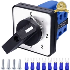 universal changeover switch 20a 550v 4 position 8 terminals latching rotary cam