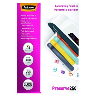 Fellowes Laminierfolientasche DIN A4 glänzend 500 mic 100 Stück