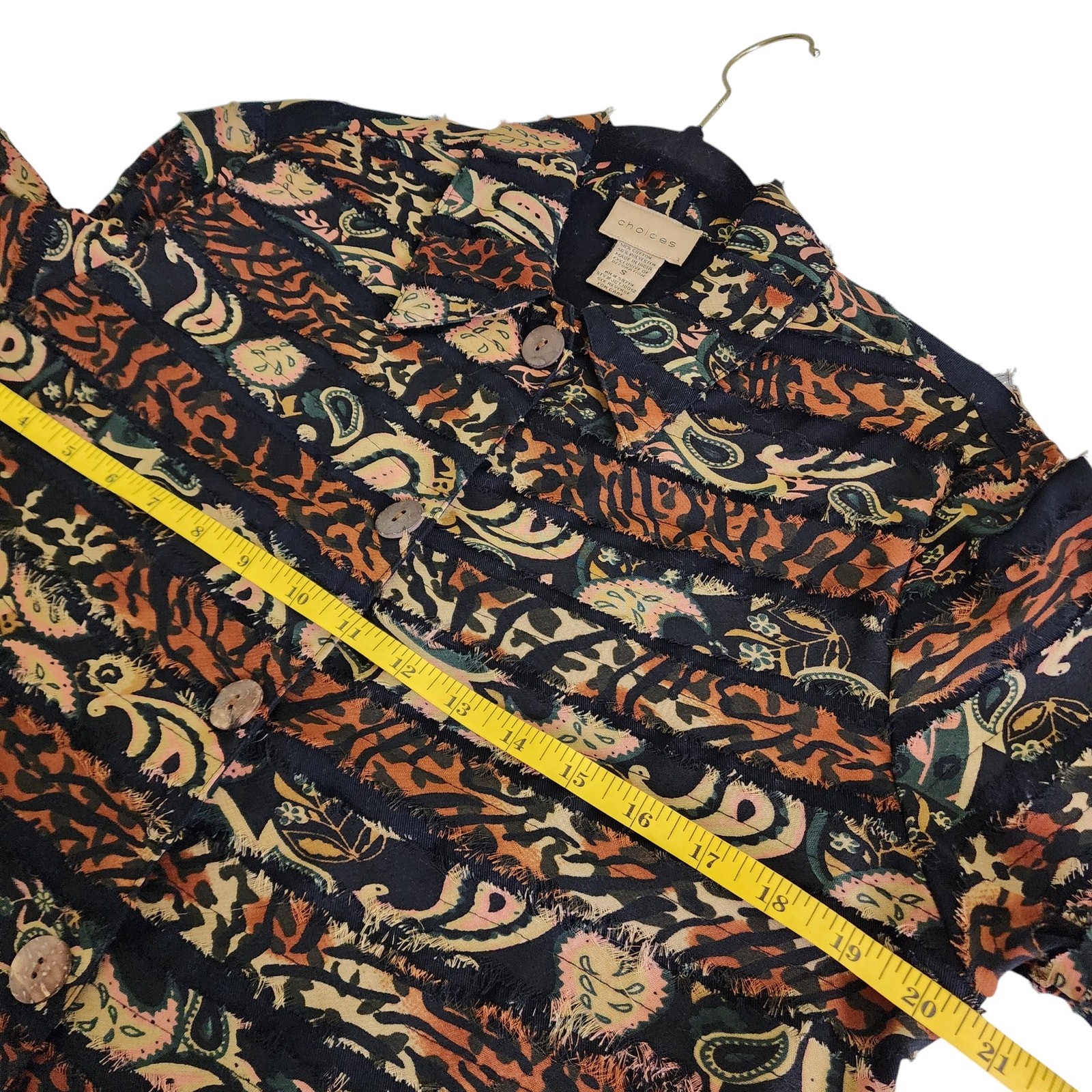 Choices Womens Vintage Patchwork Button Down Shac… - image 8