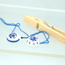 2 Blue Flowers Miniature Jelly Mold Pan Reutter Porcelain 1:12 Made in Germany