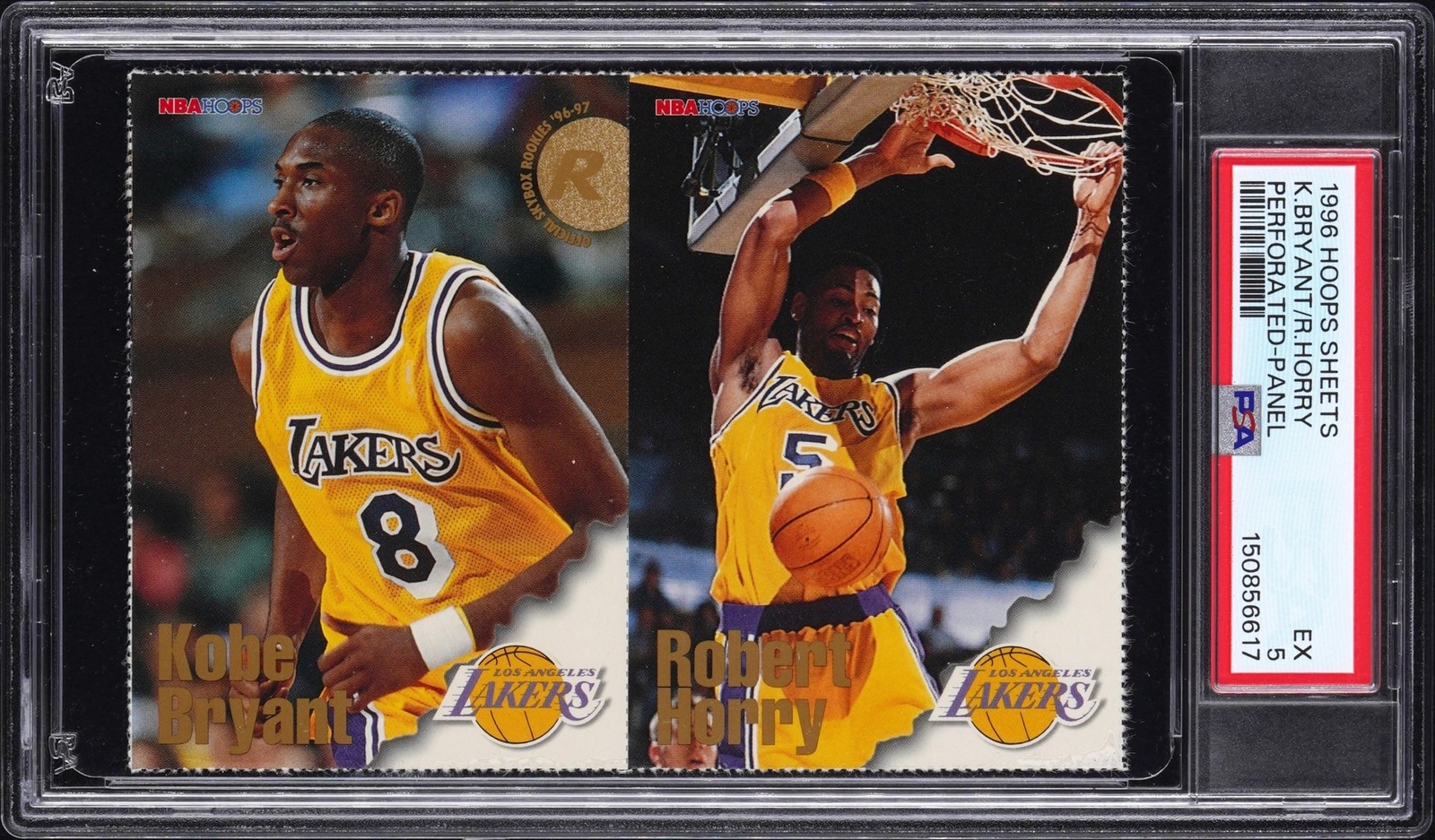 150856617 Kobe Bryant Robert Horry 1996 Hoops Panel RC PSA 5 POP 1 NONE HIGHER