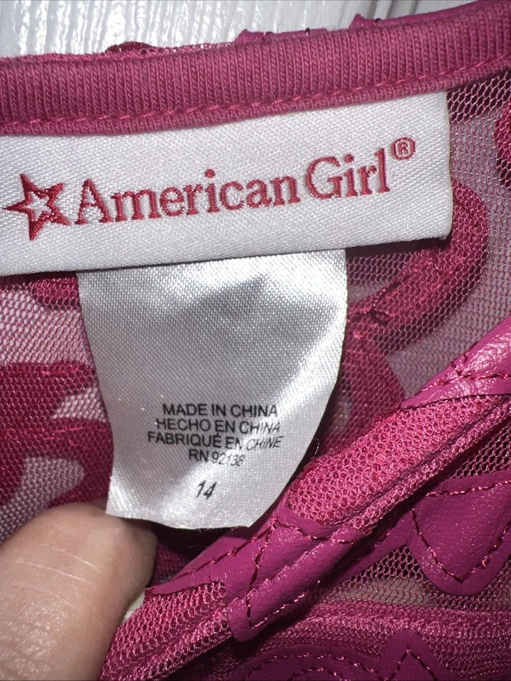 American Girl Merry Magenta Dress for Girls Party Dress Size 14 - Image 3 of 4