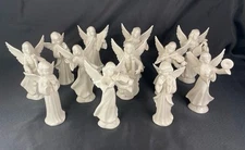 Lot Of 12 Vintage DRESDEN  Porcelain Music “Angels Heavenly Band” Figurines