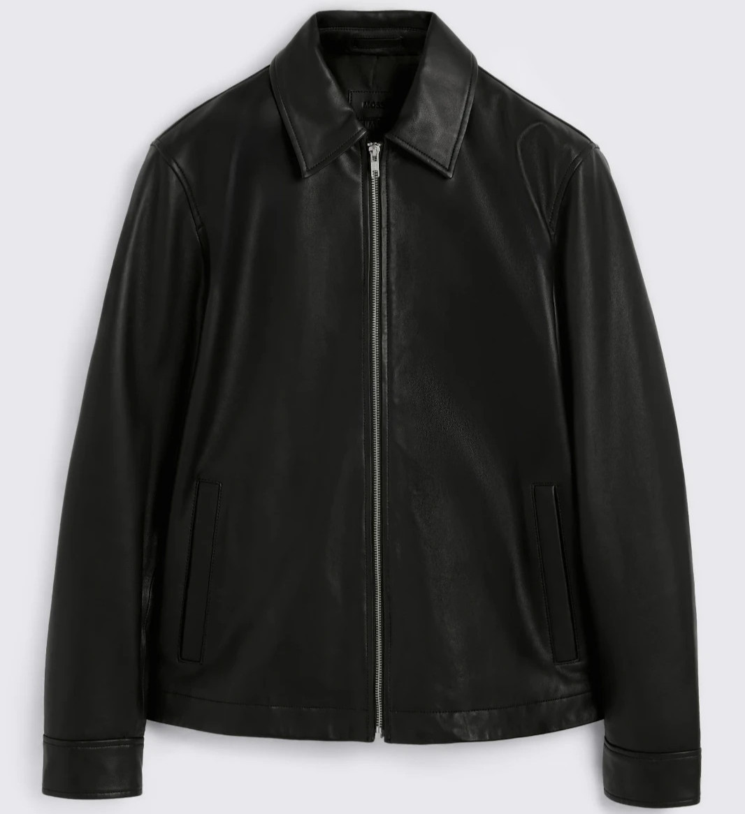 Mens Black Nappa Leather Jacket Soft Sheep Nappa Jacket S M L XL RRP £349
