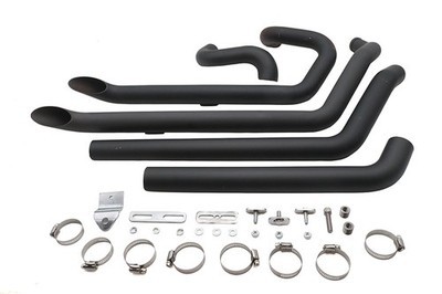 Wyatt Gatling FXST Street Fighter Drag Pipe Set Black for Harley-Davidson