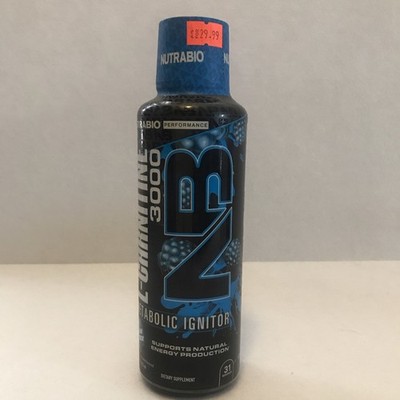 NutraBio L-Carnitine 3000mg Liquid Stimulant Free Keto Friendly 31 Servings