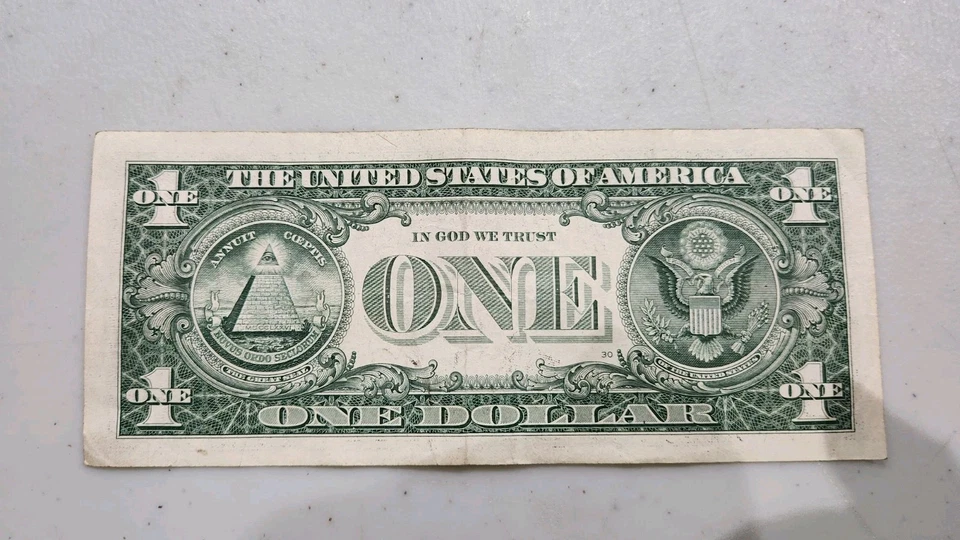 (22 Sept 1956) Birthday/Anniversary Note $1 One Dollar Bill Fancy Serial Number - Image 2 of 2