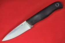 Fiddleback Forge KE Bushie Knife by Andy Roy .135" A2 Blade, Full Bog Oak Wood