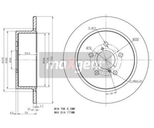 2pcs Brake Disc Maxgear 19-2356 for Subaru Legacy IV