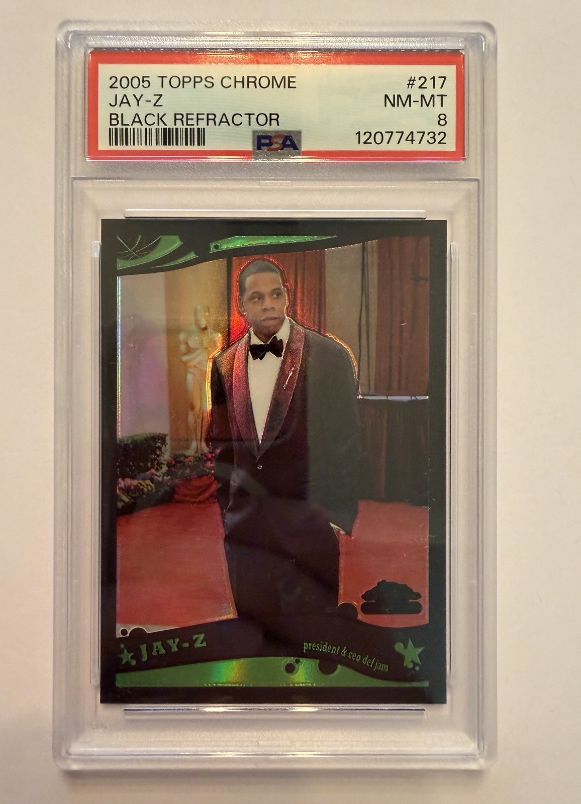 JAY-Z 2005 Topps Chrome #217 Black Refractor #/399 PSA 8 Low Pop Legend Prizm