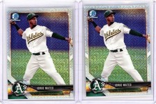 2 * JORGE MATEO * 2018 BOWMAN CHROME PROSPECTS MOJO REFRACTOR RC # 95