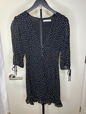 EUC Womens Size 0 Reformation Black Polka Dot Dress