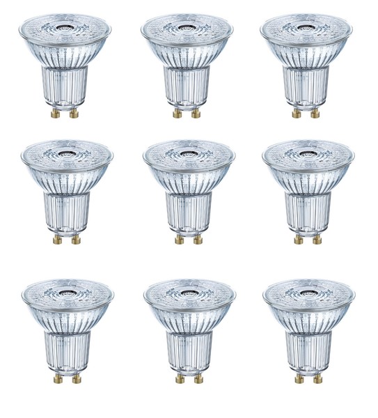 9X Osram Led PAR16 Spot 2,3W=35W GU10 Warmweiß 36° Eek:F (Spektrum A-G)-image