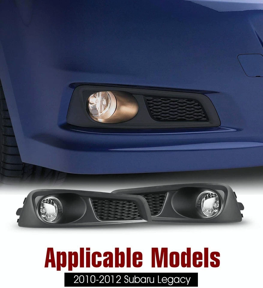 For 2010 2011 2012 Subaru Legacy Fog Lights Lamp Clear Lens Complete Kit +Wiring - Image 4 of 4