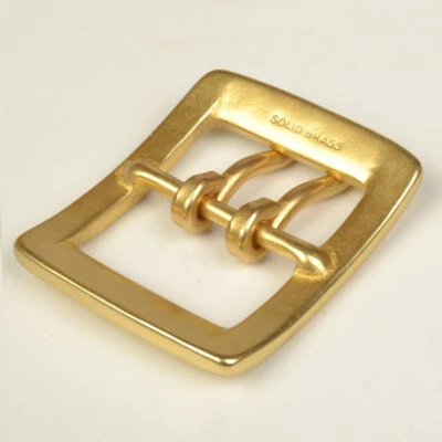 1 X Résistant Laiton Massif Double Volet Boucle Ceinture 40mm (1.5in) Rechange - Photo 1/4