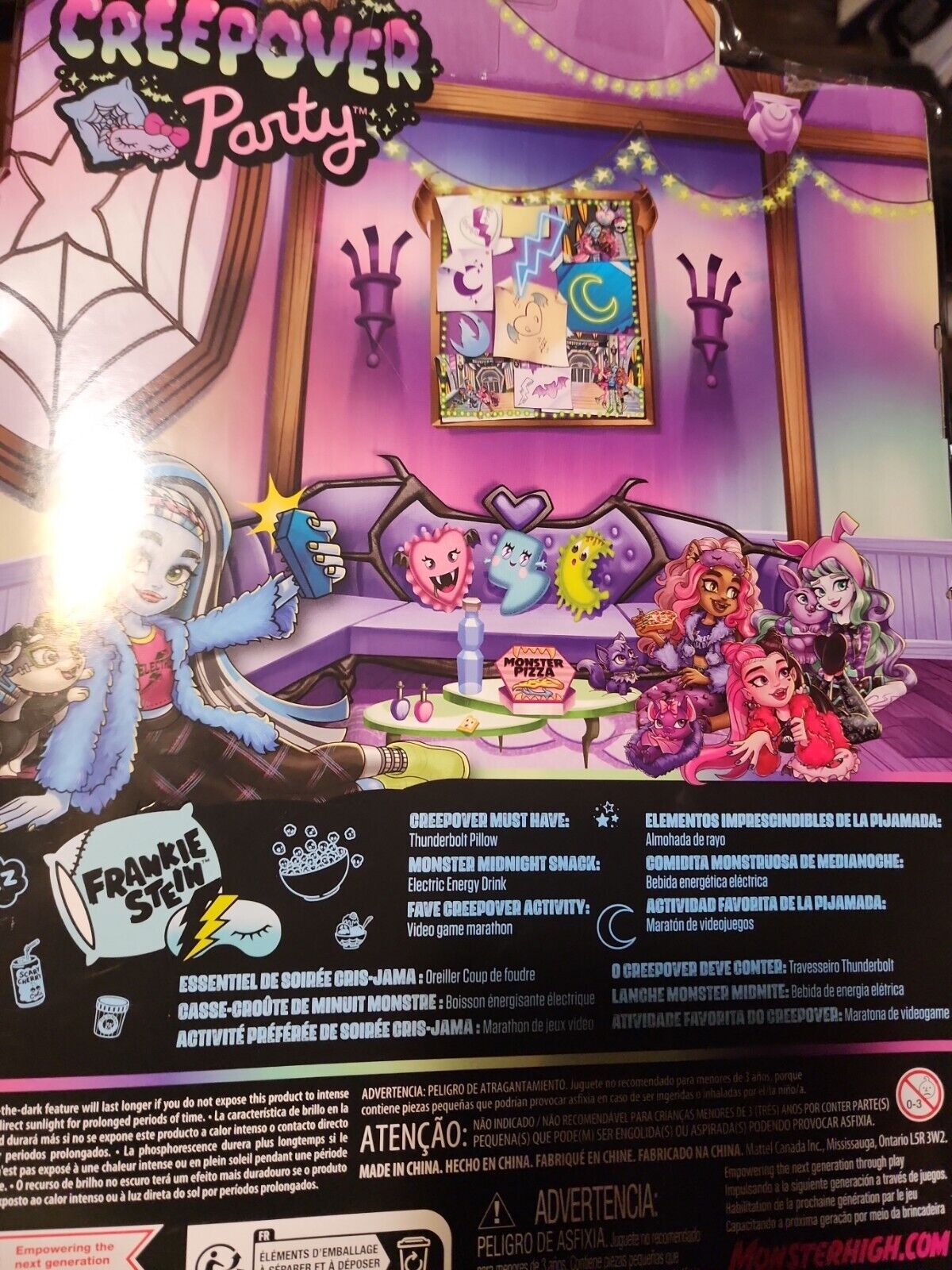 Boneca Monster High Creepover Party Frankie Stein - HKY68 Mattel -  Arco-Íris Toys