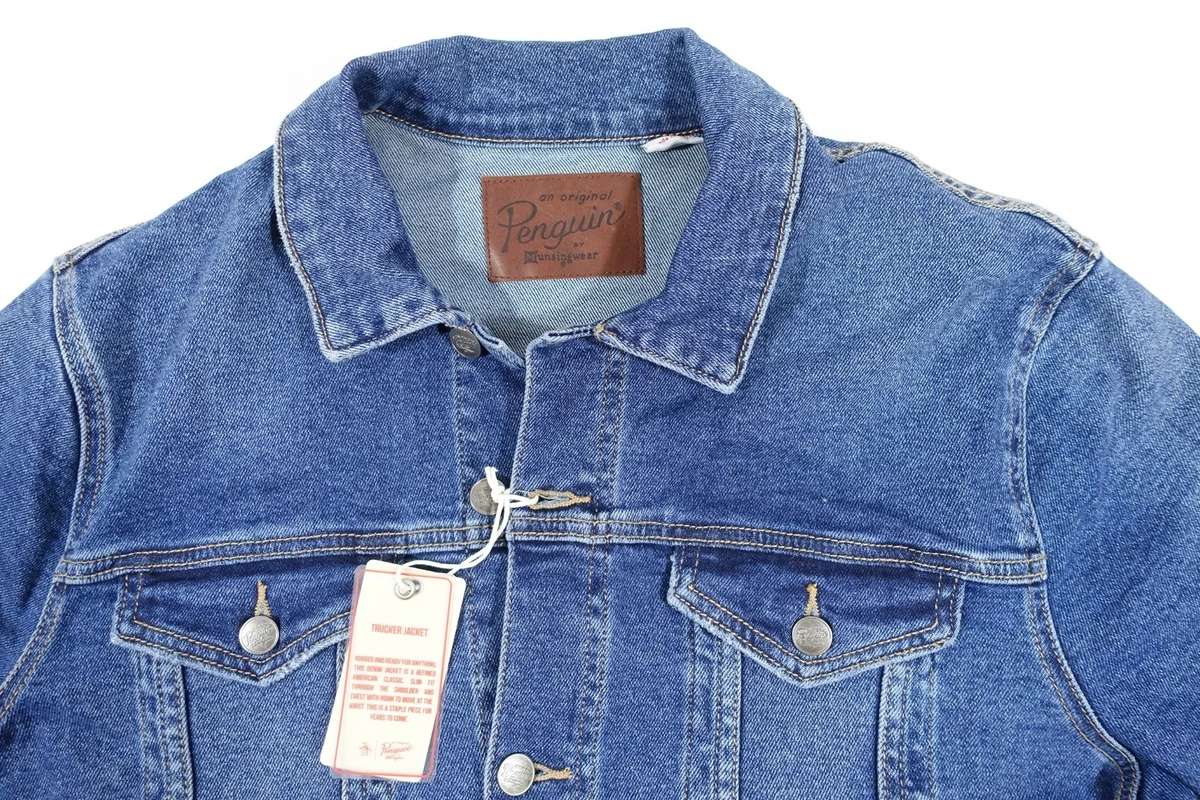 AN ORIGINAL PENGUIN BLUE FADED STRETCH DENIM JEAN JEANS SMALL