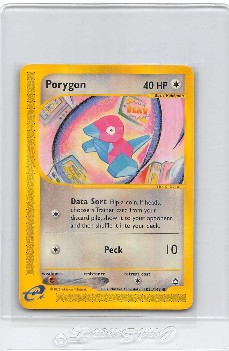 PORYGON 103a/147 - NON-HOLO - Aquapolis - e-READER - WOTC Pokemon Card - NM/LP-image