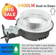LED Barn Light, Dusk to Dawn Outdoor Lighting with Photocell 75Watt 8400LM 5500K