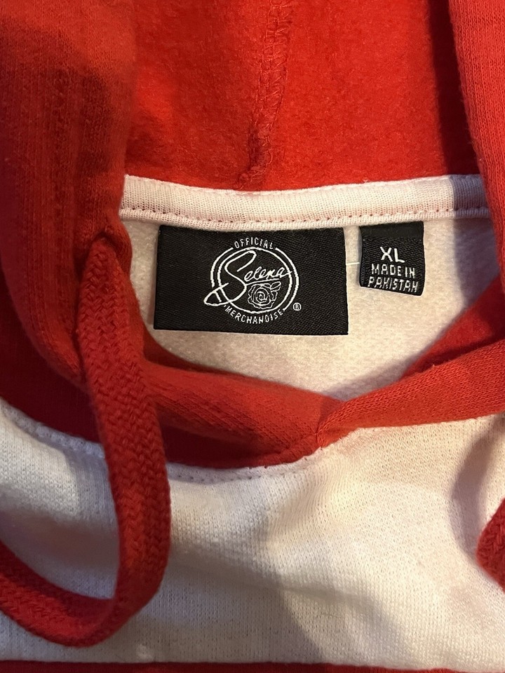 Official Selena Merchandise Red Hoodie Sweatshirt Women's Crop Top Size