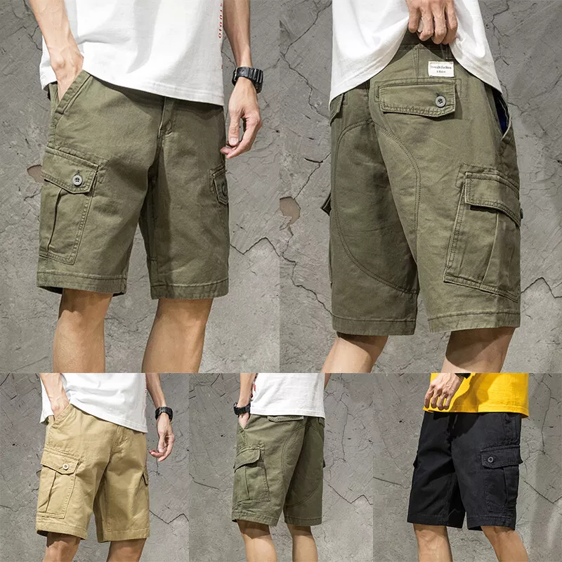 Men's Summer Cargo Shorts Regular-Fit Relaxed Designed Premium Cotton Half Pant‘