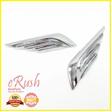 UNIVERSAL FIT SILVER CHROME STICK ON WIND EMBLEM BADGE DECAL FENDER BUMPER DOOR
