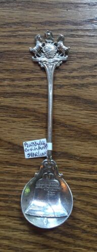 Cucchiaio souvenir sterling Gorham ciotola rotonda Pennsylvania Liberty Bell - Foto 1 di 6