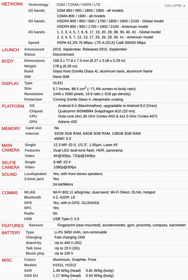 Google Nexus 6P 12MP 32GB 64GB 128GB ROM GSM Android 5.7" 4G LTE Phone - Image 3 of 3
